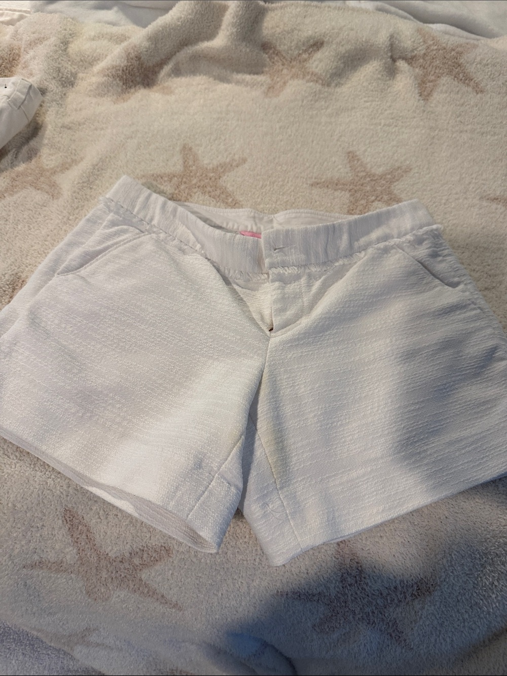 Lilly Pulitzer white Textured Pull-On Bermuda Shorts